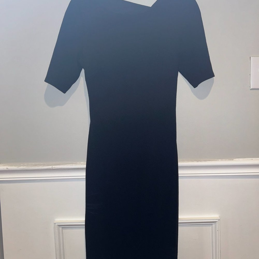 Bailey44 Ponte short sleeve criss cross back black large